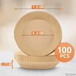 100Pcs 6.3 Inch Air Fryer Parchment Paper Liners