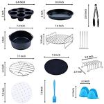 12-Piece Air Fryer Accessory Set: Cake & Pizza Pan, Metal Holder, Skewer Rack, Nonstick