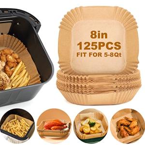 125Pcs Parchment Paper Liners: Non-Stick Air Fryer Square
