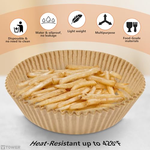 100Pcs 6.3 Inch Air Fryer Parchment Paper Liners