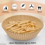 100Pcs 6.3 Inch Air Fryer Parchment Paper Liners