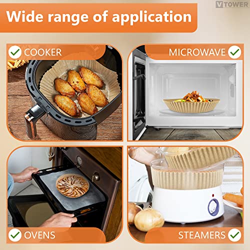 100Pcs 6.3 Inch Air Fryer Parchment Paper Liners