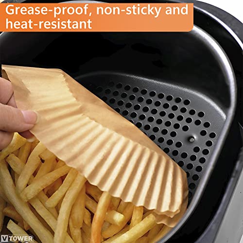 100Pcs 6.3 Inch Air Fryer Parchment Paper Liners
