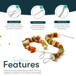 Stainless Steel BBQ Skewers - Flexible Metal Kebab Set