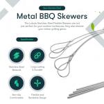 Stainless Steel BBQ Skewers - Flexible Metal Kebab Set