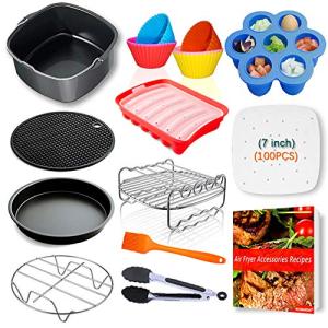 17-Piece Square Air Fryer Accessories with Cookbook