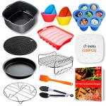 17-Piece Square Air Fryer Accessories with Cookbook