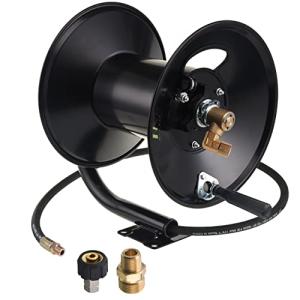 M MINGLE 150ft Manual Hose Reel Pressure Washer