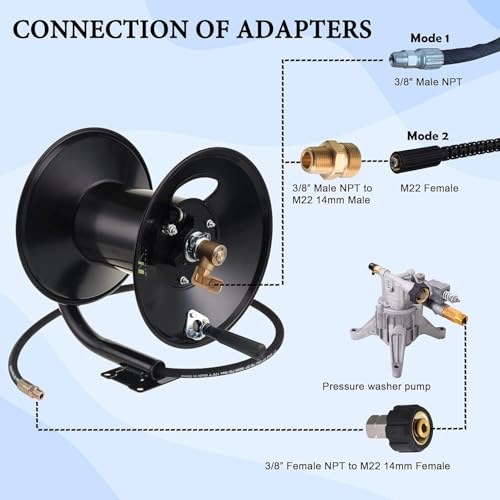 M MINGLE 150ft Manual Hose Reel Pressure Washer