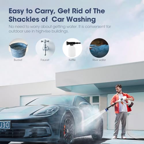 Cordless 300W Portable Pressure Washer with Batteries