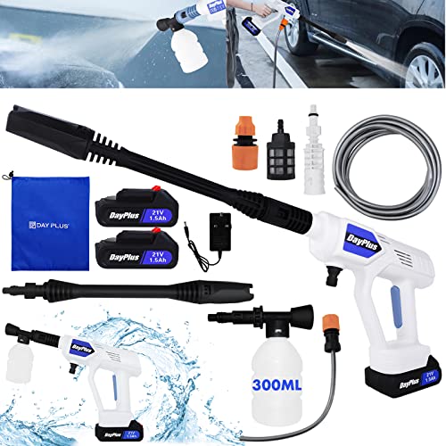 Portable Cordless 21V Pressure Washer with Batteries