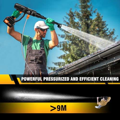 Cordless 350W Portable Pressure Washer with Batteries