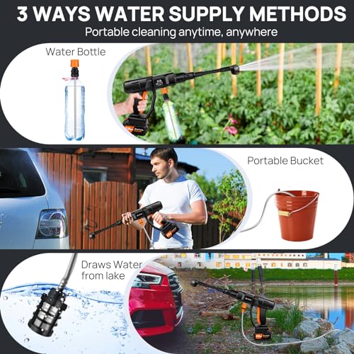 Portable Cordless Pressure Washer 652PSI with Accessories