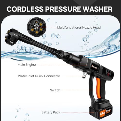Portable Cordless Pressure Washer 652PSI with Accessories