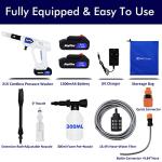 Portable Cordless 21V Pressure Washer with Batteries