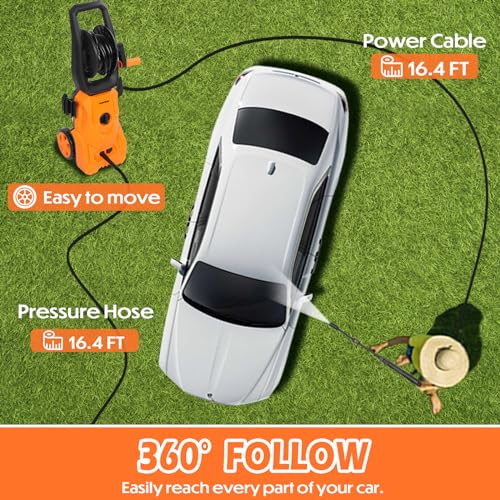 1800W Electric Pressure Washer with Adjustable Nozzle