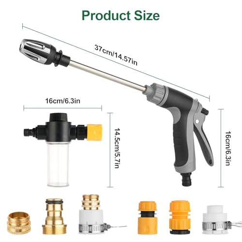 High Pressure Washer Gun with Foam Cannon & Wand