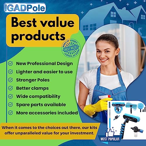 Telescopic Window Cleaning Kit with Squeegee