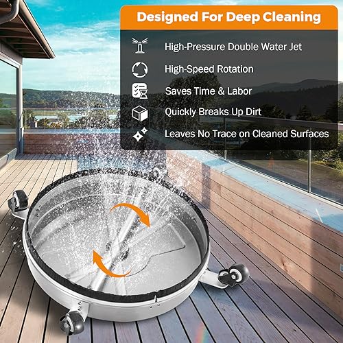 18" Pressure Washer Surface Cleaner with Wheels