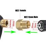Brass M22 High Pressure Washer Coupler Adapter