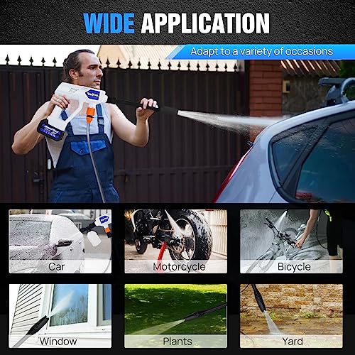 Cordless Electric Pressure Washer with 2 Batteries