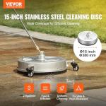 VEVOR 15" Stainless Steel Surface Cleaner with Wheels