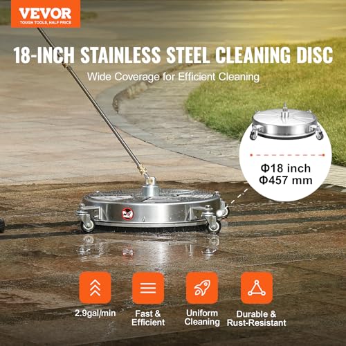 VEVOR 18" Pressure Washer Surface Cleaner with Wheels