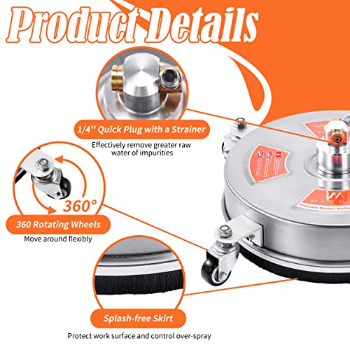 M MINGLE 14'' Pressure Washer Surface Cleaner Attachment