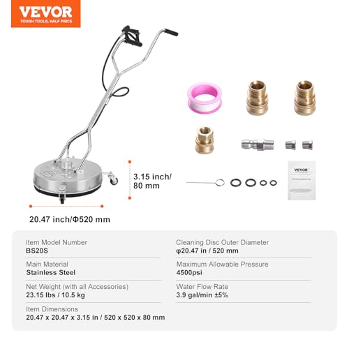 VEVOR 20" Surface Cleaner for Pressure Washers
