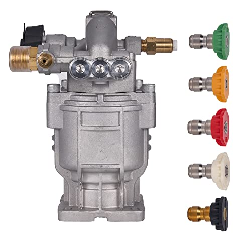 Mikatesi 3/4" Horizontal Pressure Washer Pump, 2600-3000 PSI