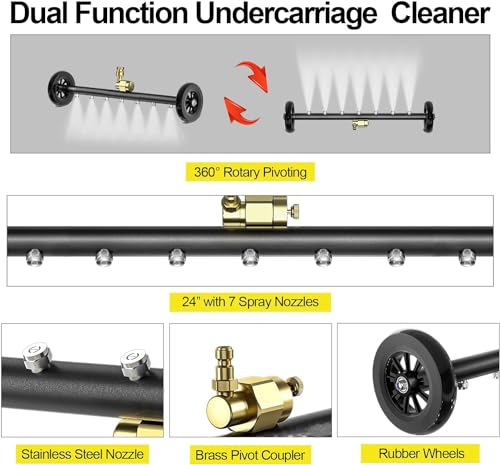 24-Inch 2-in-1 Pressure Washer Undercarriage Cleaner