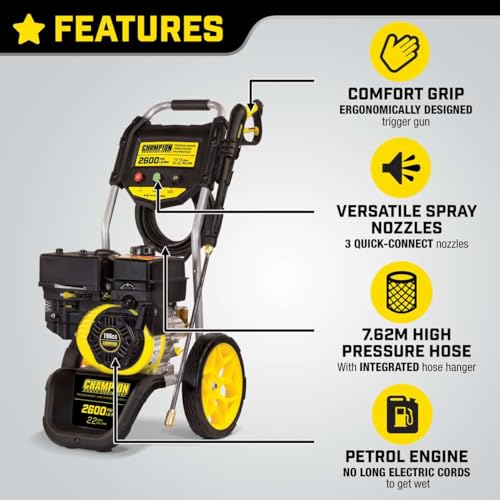 Champion 2600 PSI Petrol Pressure Washer for Patio