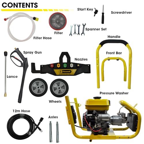 RocwooD 3950 PSI Petrol Pressure Washer with Accessories