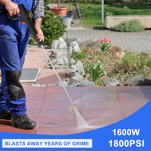 HshDUti 1800 PSI Electric Pressure Washer with Wheels