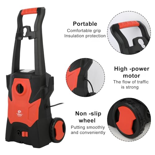 HshDUti 1800 PSI Electric Pressure Washer with Wheels