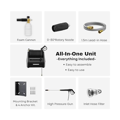 Giraffe Wall Mounted Electric Pressure Washer with Hose
