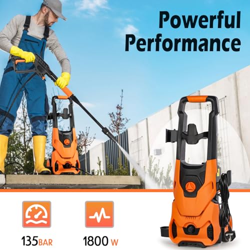 1800W Electric Pressure Washer with Foam Cannon