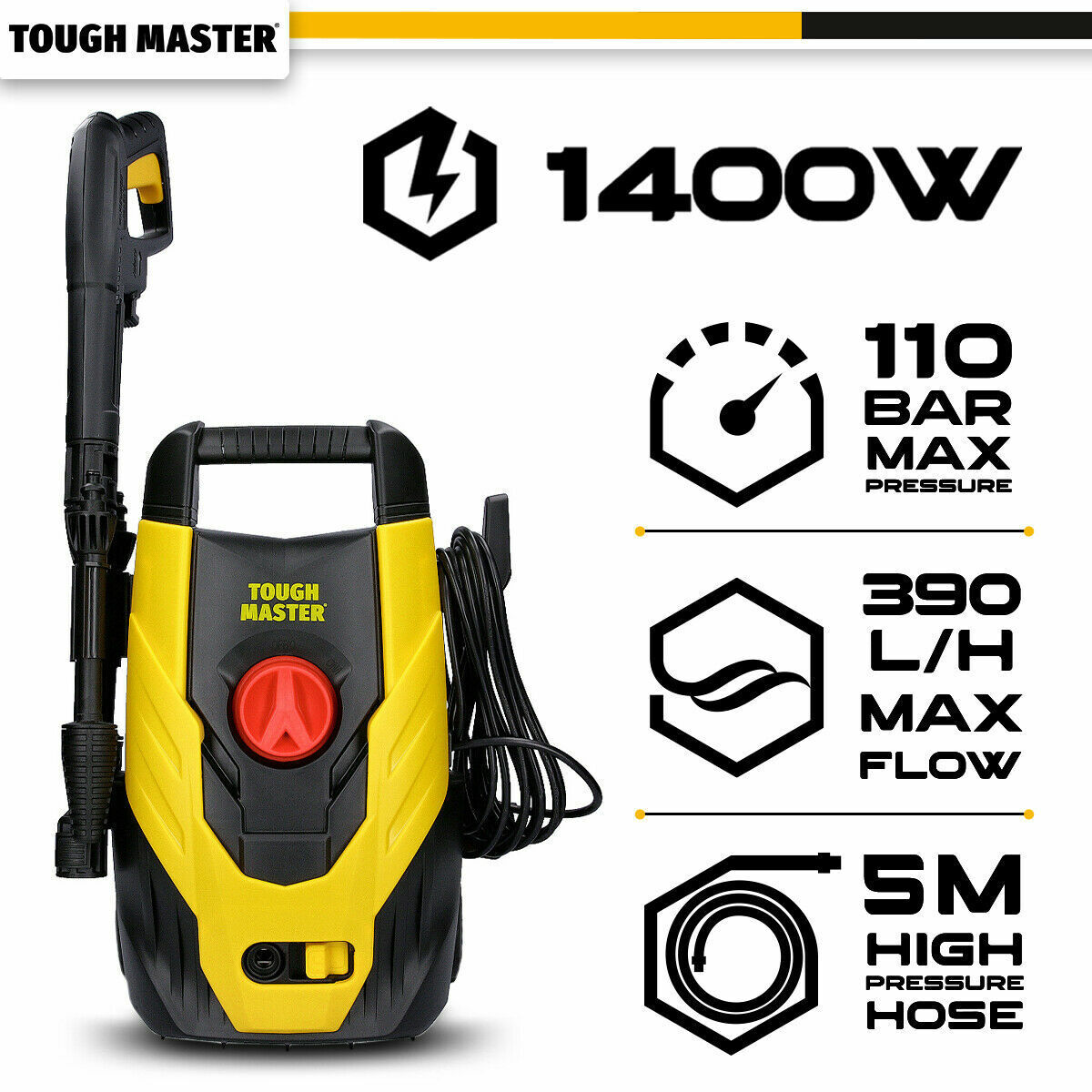 TOUGH MASTER Electric Pressure Washer with Patio Cleaner