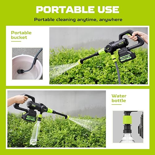 Cordless 652PSI Portable Pressure Washer with 2 Batteries