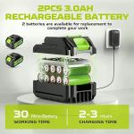 Cordless 652PSI Portable Pressure Washer with 2 Batteries