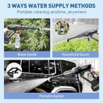 Cordless 652PSI Portable Pressure Washer with 8 Nozzles