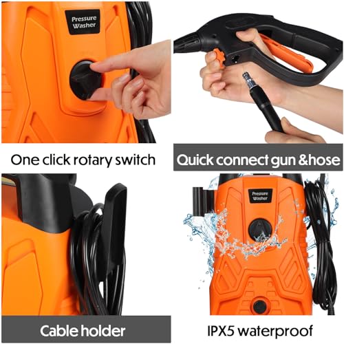 1300W Electric Pressure Washer with Foam Cannon