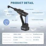 Cordless 652PSI Portable Pressure Washer with 8 Nozzles