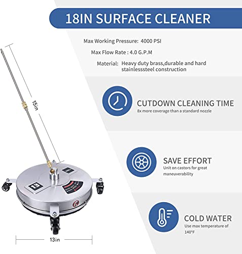 13" Pressure Washer Surface Cleaner with Wheels