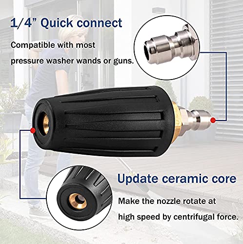 Turbo Rotary Nozzle for Pressure Washers, 5 Tips