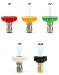 QWORK 5-Pack Pressure Washer Nozzles, 1/4 Inch