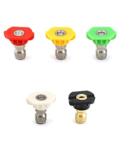 QWORK 5-Pack Pressure Washer Nozzles, 1/4 Inch