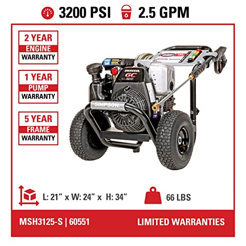 SIMPSON MSH3125 MegaShot 3200 PSI Pressure Washer