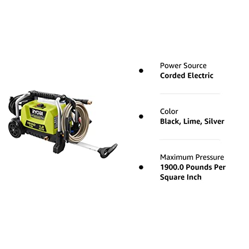 RYOBI 1900 PSI Electric Wheeled Pressure Washer