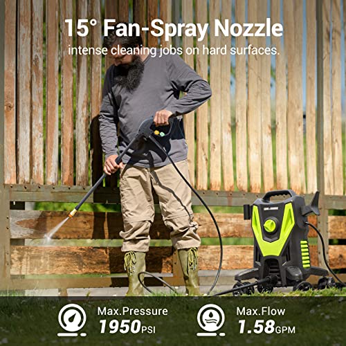 Rock&Rocker 1950PSI Electric Pressure Washer - Green